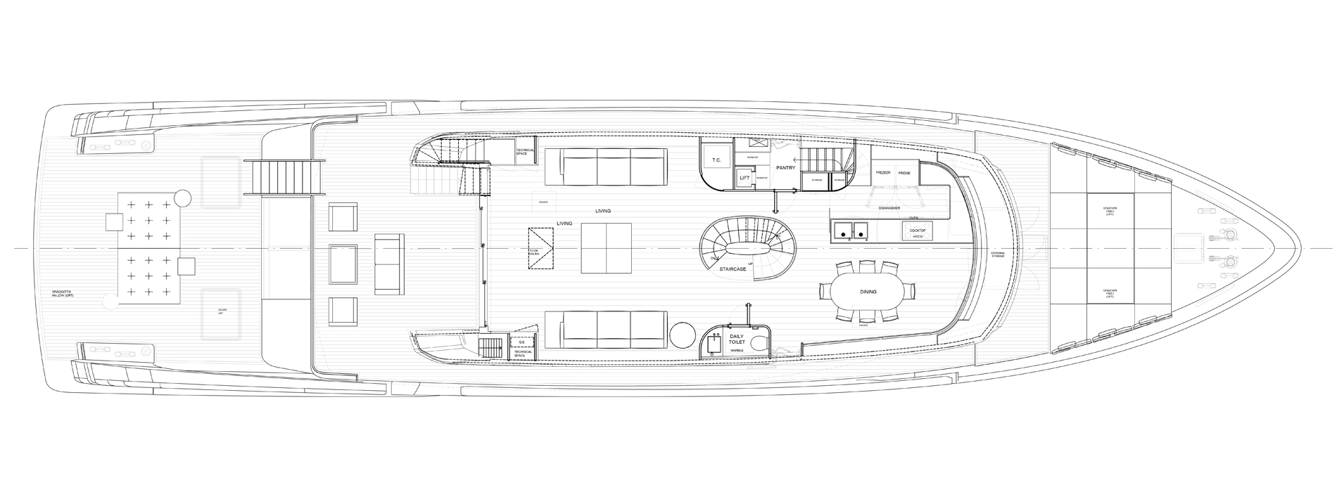 Sanlorenzo Yachts SX112 主甲板 版 B