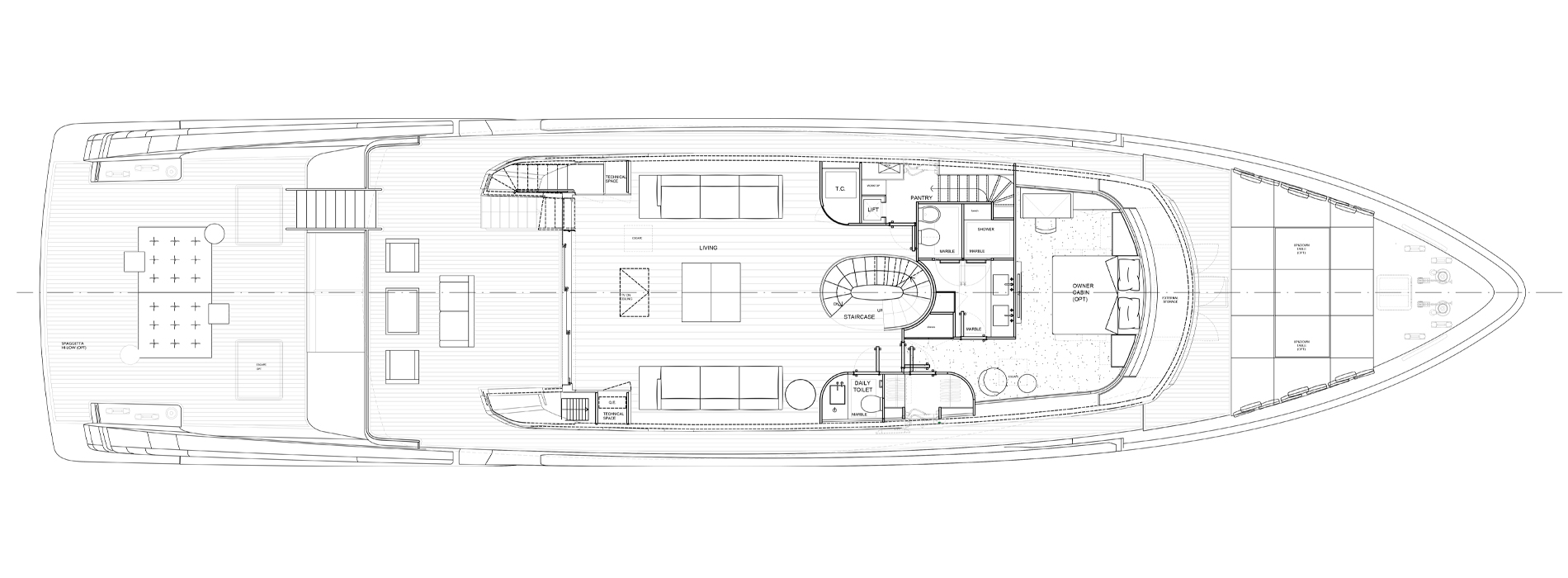 Sanlorenzo Yachts SX112 主甲板 版 C