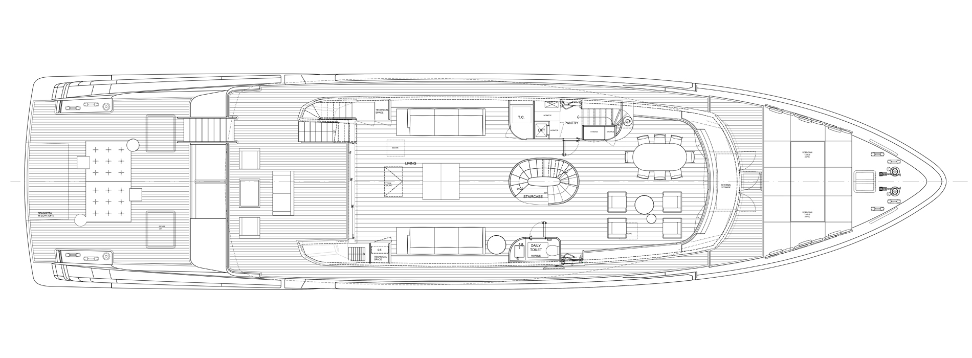 Sanlorenzo Yachts SX112 主甲板 版 A